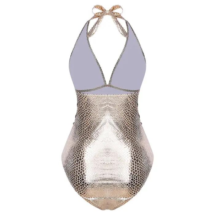 Maillot de bain une pièce brillant effet métallisé pour femme