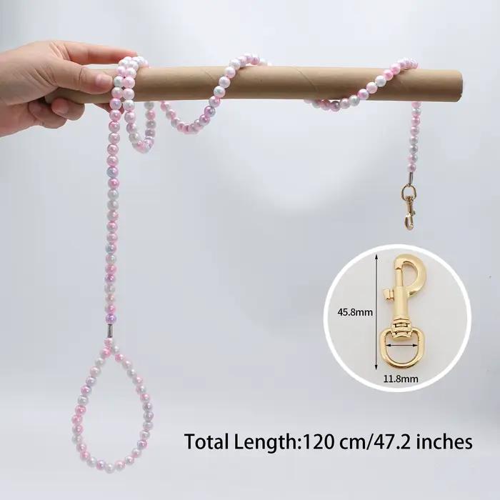 Laisse de luxe pour animaux de compagnie en perles, réglable, pour petits chiens et chats, idéale pour les mariages, les fêtes et les promenades quotidiennes, accessoires pour animaux.