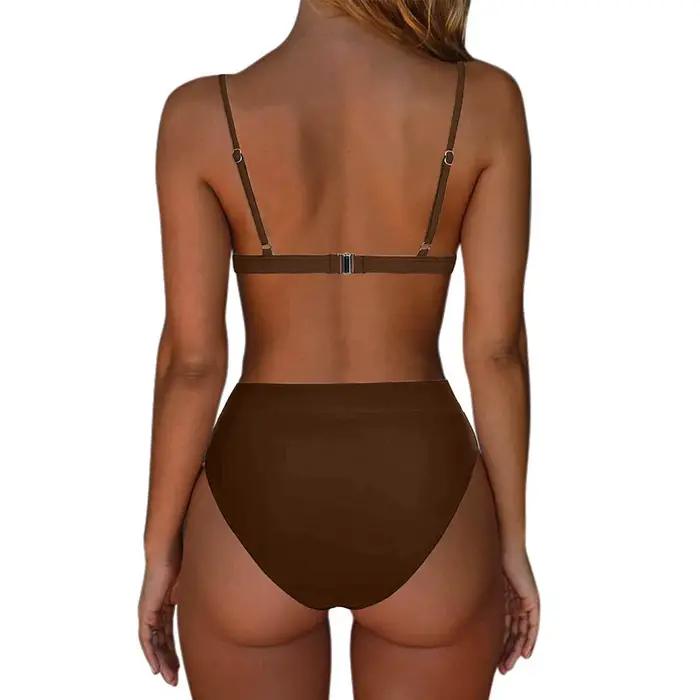 Ensemble bikini taille haute pour femme