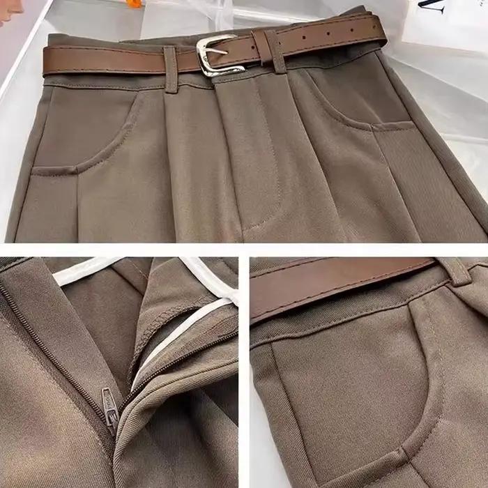 Costume taille haute pour femmes, pantalon élégant, 5 couleurs unies, avec poches, décontracté, pour le bureau, printemps été