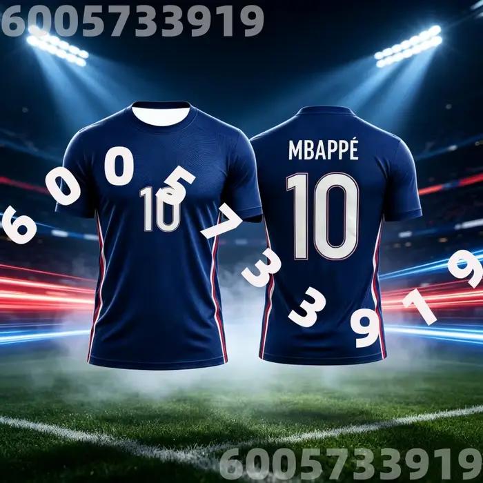 Nouveau Maillot de l'équipe de football de France 2026 Édition Spéciale – T-shirt Sport Décontracté Respirant et Confortable pour Enfants et Famille
