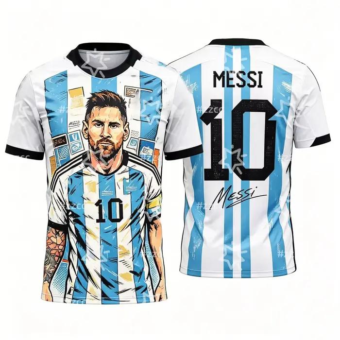 Maillot de football Messi N ° 10 2026, cadeau commémoratif pour les fans, t-shirt de sport d'été pour homme, maillot de cyclisme ﻿