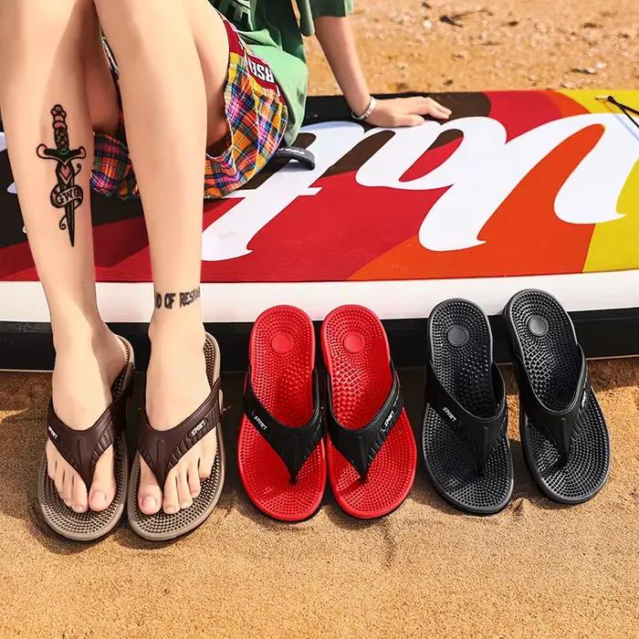 Mayba-Pantoufles de massage pour hommes, tongs, chaussures d'été respirantes, sandales de plage, taille 40-45