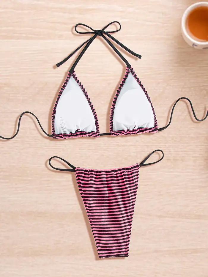 Maillot de bain à rayures pour femmes