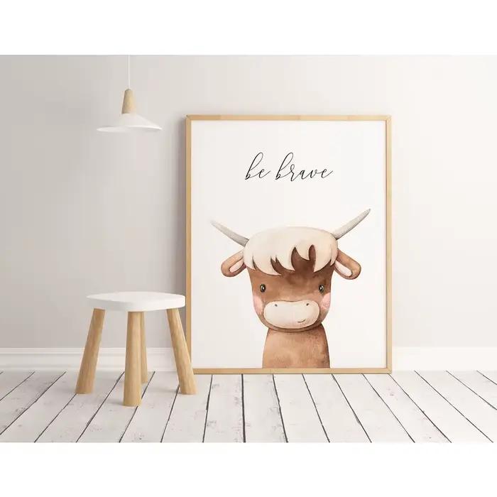 1 toile sans cadre, impressions pour chambre d'enfant, décor animalier, chambre de tout-petit, dessin animé mignon, citation inspirante, affiches sur toile