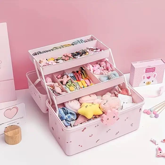 Boîte de rangement d'accessoires multicouche avec couvercle – Parfaite pour ranger les bandeaux, les bijoux et plus d'organisateurs à domicile.