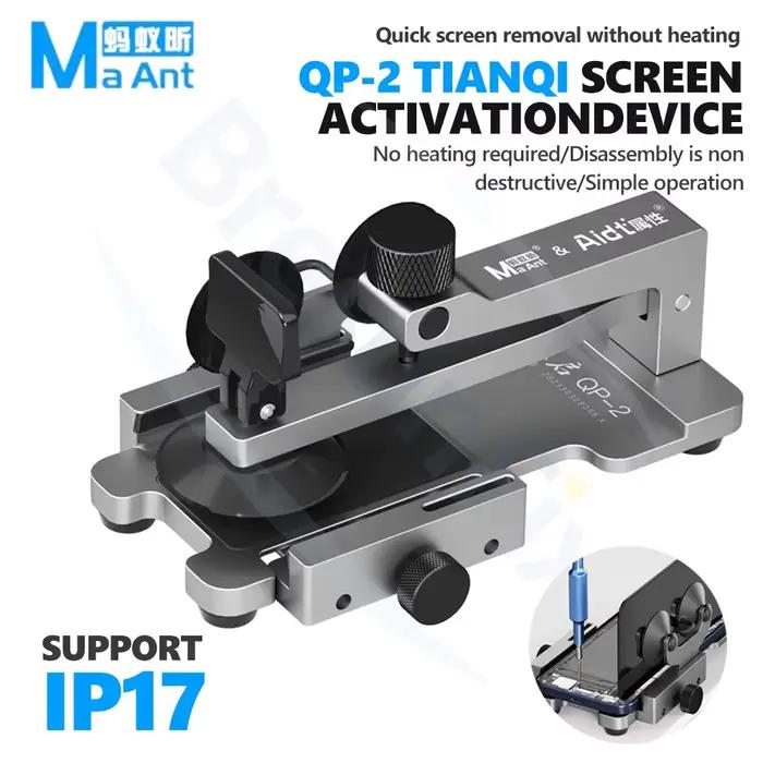 MaAnt QP-2 TIANQI Séparateur d'écran Support de conception monté sur le côté IP17 pour outil de démontage du verre de couverture arrière d'écran de réparation mobile