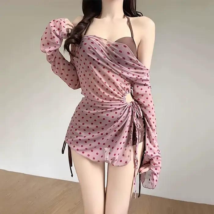 Maillot de bain trois pièces à manches longues pour femme