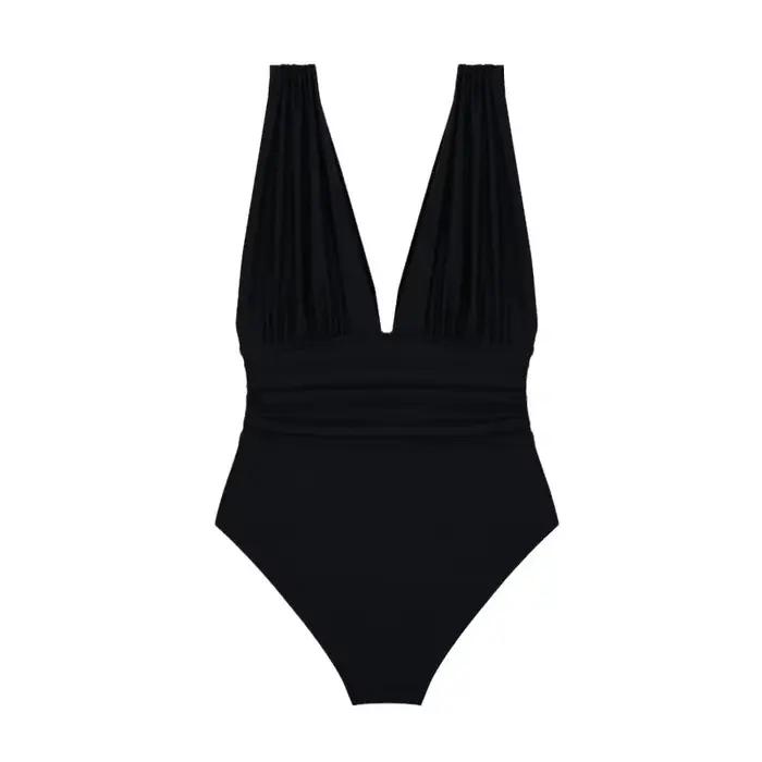Maillot de bain une pièce noir pour femmes