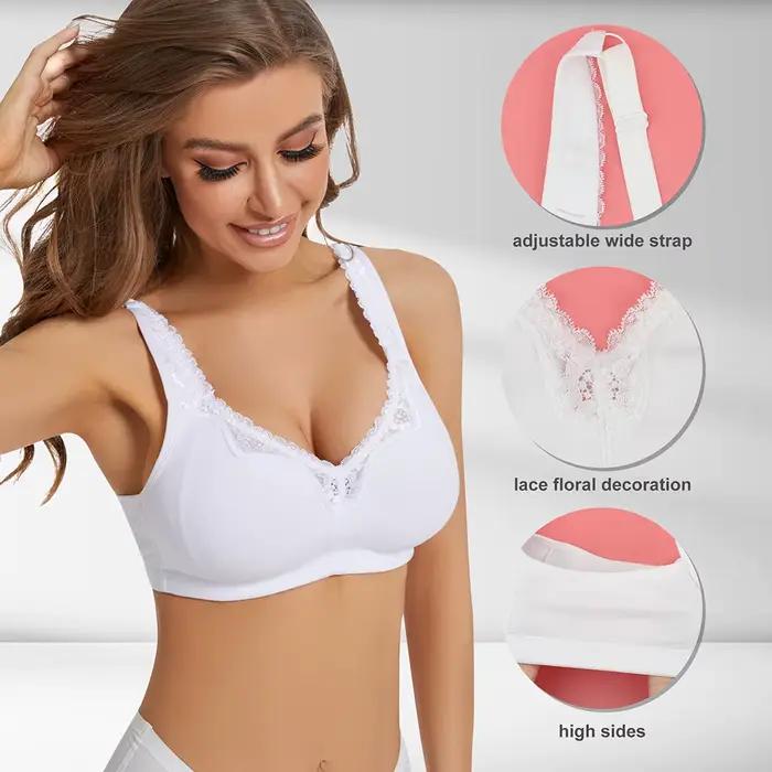 Sheroine grande taille soutien-gorge dentelle douce coton ultra-mince sans fil Non rembourré Lingerie pour les femmes levage soutien confort