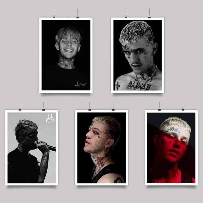 Affiches d'art de Portrait d'album de chanteur Pop Rap Lil Peep moderne, impression sur toile, peinture de décoration murale de maison, salon, chambre à coucher