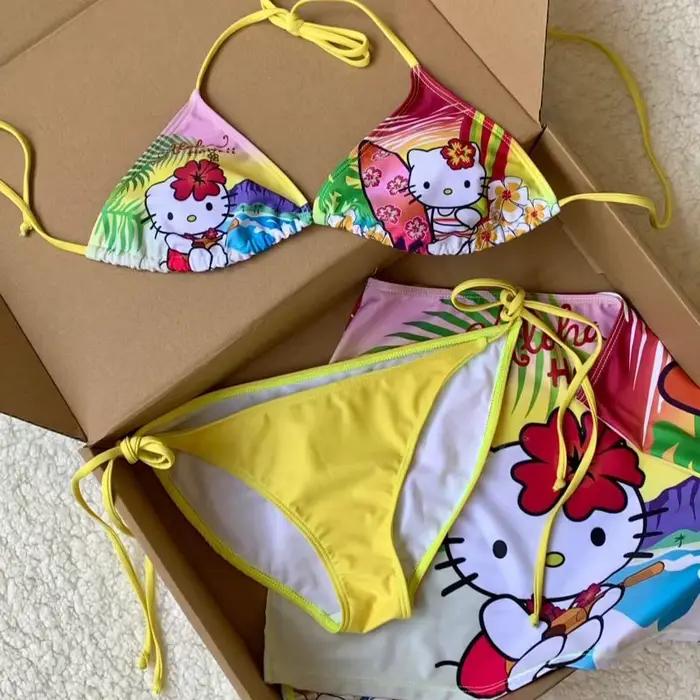 Maillot de bain Kawaii Hello Kitty Y2K pour filles