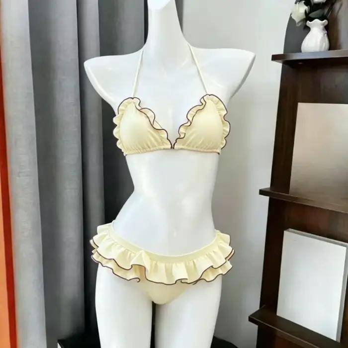 Ensemble de bikini imprimé à col halter pour femme