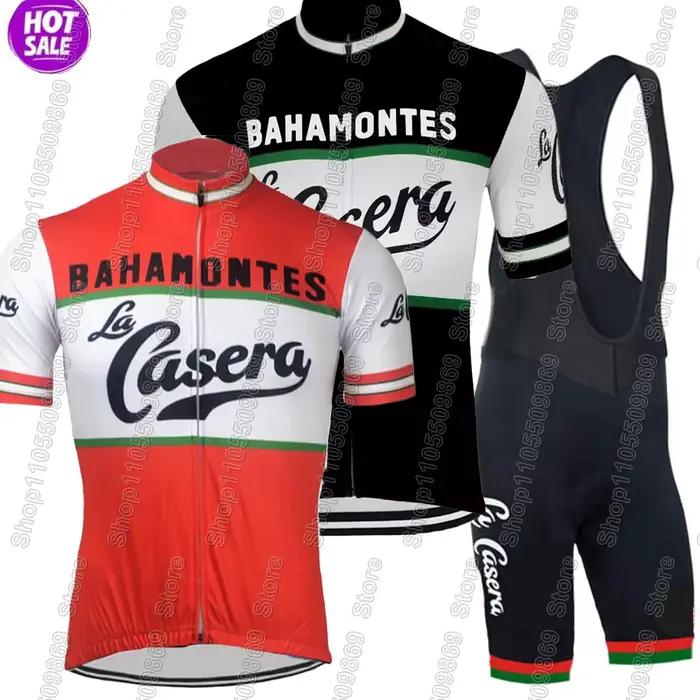 Ensemble de maillot de cyclisme rétro La Casera 2026, vêtements de cyclisme vintage, rouge et blanc, maillot de vélo de route pour homme, combinaison de vélo, short de vélo