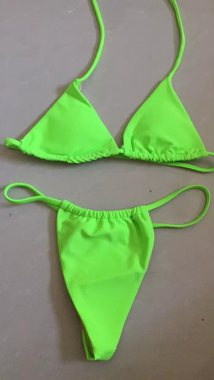 Maillot de bain brésilien jaune fluo pour femmes, ensemble bikini sexy 2024 ajustement parfait polyester élasthanne occaions plage été dynamique