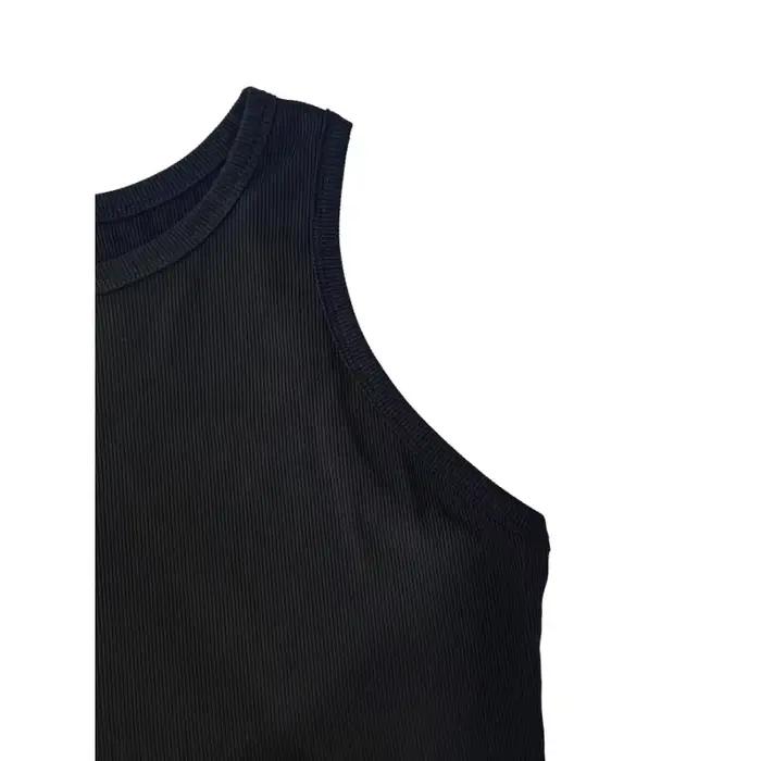 Grande taille 1XL-5XL femmes à la mode couleur unie col rond sans manches polyvalent court gilet décontracté