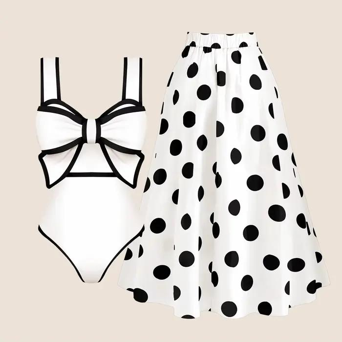 Maillot de bain une pièce avec nœud papillon pour femmes