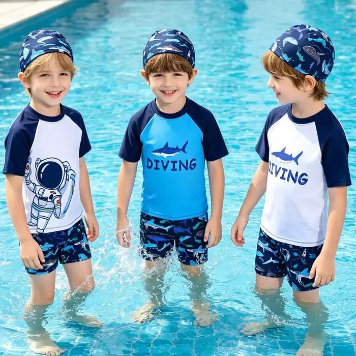 Maillots de bain pour enfants garçons motifs dessins animés polyester ajustement parfait plage surf activités estivales