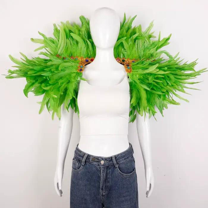 Plume châle Halloween carnaval Costume piste Performance balle gilet écharpe cape fête châle Cosplay femme écharpe
