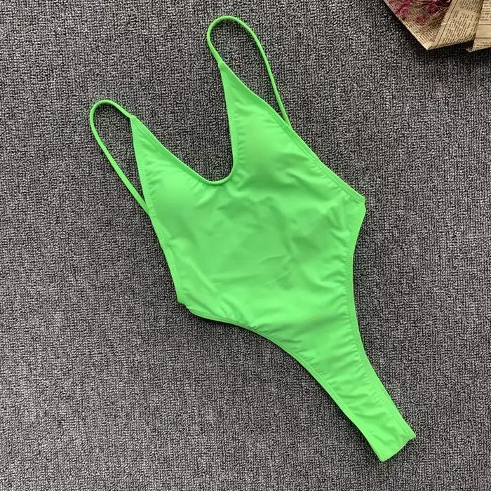 Maillot de bain une pièce vert fluorescent 2026 pour femme
