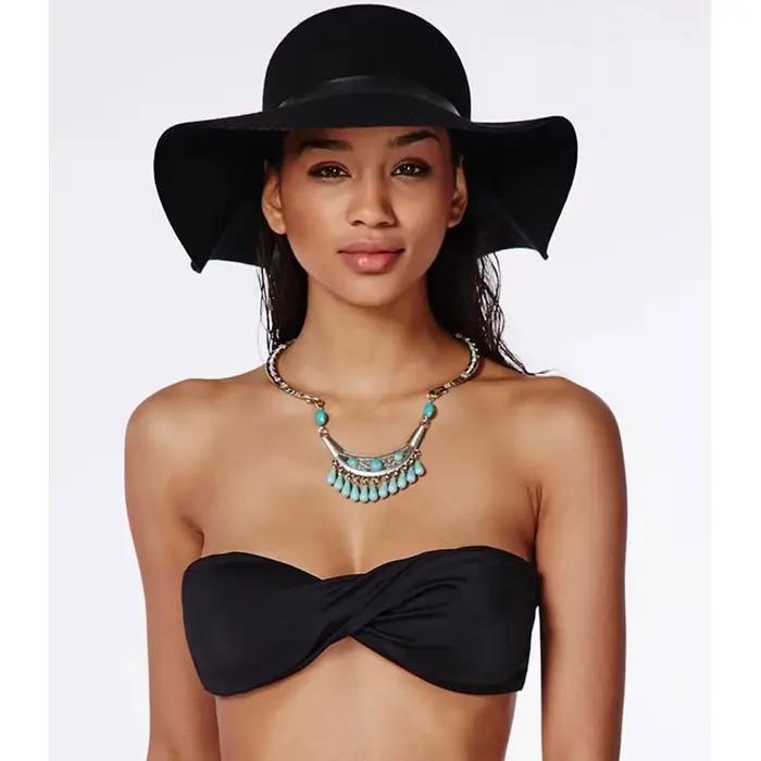 Maillot de bain femme micro bikini nylon uni et multicolore bandeau et taille basse pour plage et baignade occasions spéciales