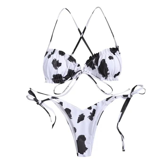Papillon Camouflage imprimé Sexy Bikini ensemble femmes Triangle brésilien
