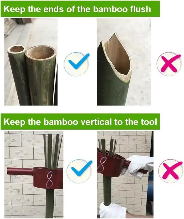 Séparateur de bambou 2/4/6/8 coupé, outil de séparation de bambou en acier adapté à diviser manuellement en bambou, lame à poignée allongée, coupe efficace