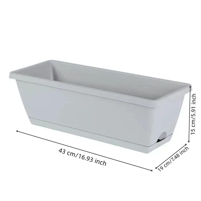 Lot de 3 pots de culture rectangulaires en résine, grands, respirants, pour légumes, avec base et trous de drainage, pot absorbant l'eau