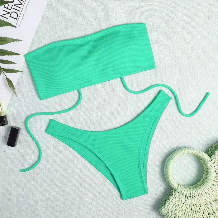 Maillot de bain sexy à poitrine croisée pour femme