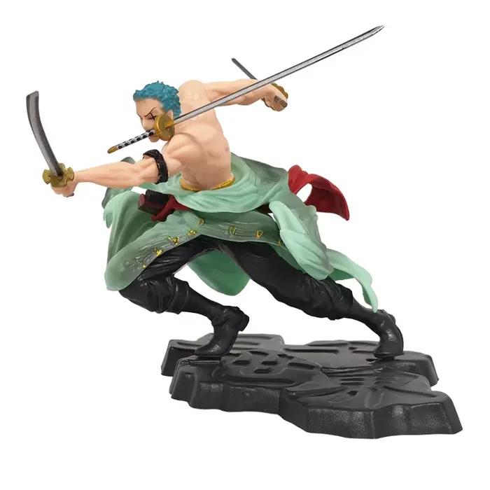 Figurine d'anime une pièce Luffy Roronoa Zoro, Statue Manga sa-maximum à trois lames, jouets modèles de Collection d'action en PVC