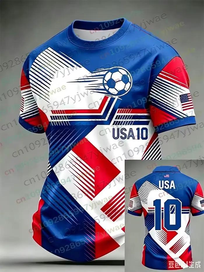 Maillot de football américain 2026 pour hommes et femmes, maillot de football spécial drapeau USA pour jeunes, t-shirt d'entraînement et de compétition été parent-enfant