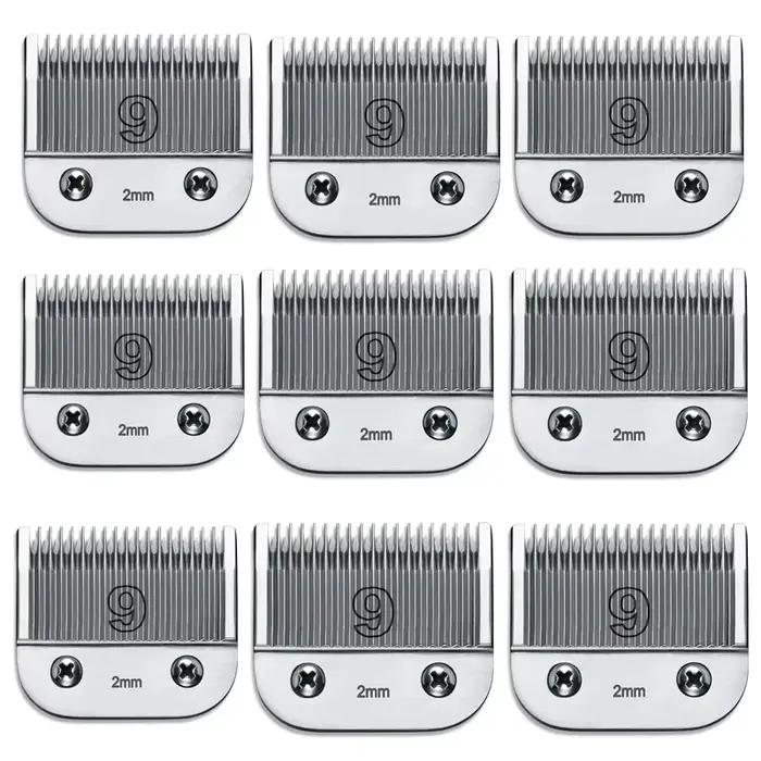 # 9 lames de tondeuse détachables pour chiens, compatibles avec la plupart des tondeuses Andis, Oster A5, Wahl KM, longueur de coupe 1/50 (2 mm)