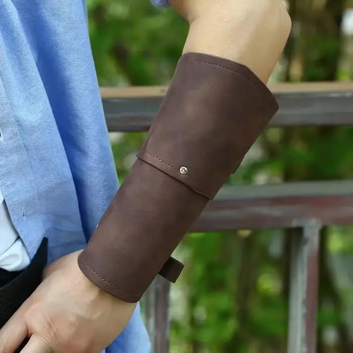Gants d'armure médiévale pour hommes, brassards à larges manchettes, Steampunk, guerrier, gantelet, chevaliers templiers, accessoires de Cosplay en cuir