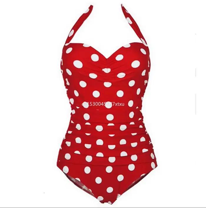 Grande taille une pièce Maillot De Bain rétro Dot maillots