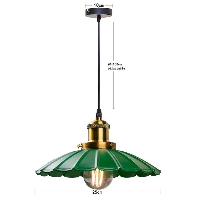 Plafonnier suspendu moderne doré avec lanterne verte, design suspendu pour cuisine, île, chambre à coucher