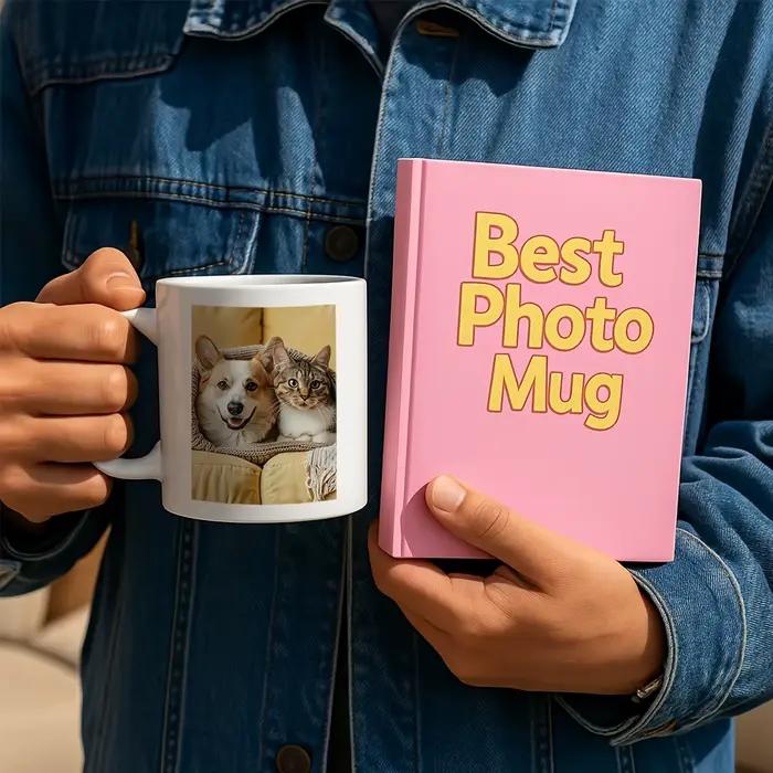 Mug personnalisé sur mesure 1 pièce, téléchargez votre image. Cadeaux adaptés pour la fête des mères, la fête des pères, la Saint-Valentin, Noël, les anniversaires, les fêtes et autres occasions festi