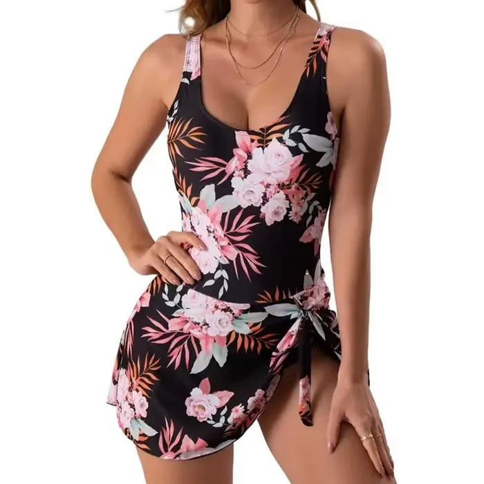 Vintage motif Floral grande taille maillots de bain femmes décontracté mince body Bikinis été 2025 nouvelles vacances