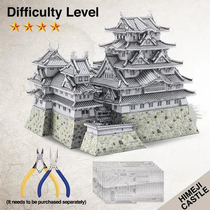 Piececool – Kits de Construction de maquettes Notre-Dame de Paris, série de Construction Himeji-jo, puzzle 3D en métal, jouet de maison à monter soi-même, cadeau de noël