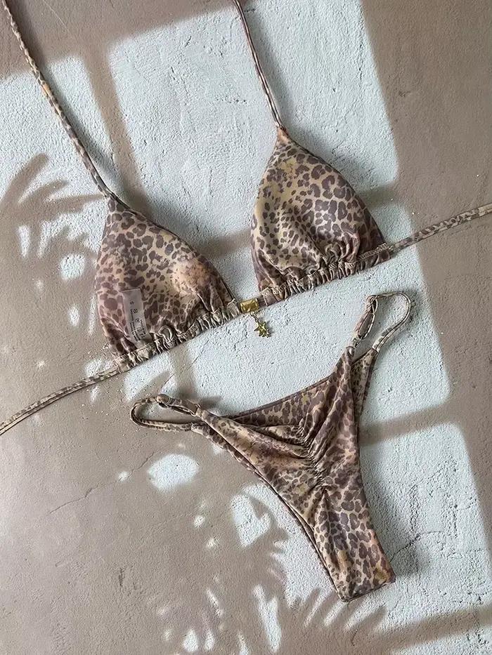 Sexy léopard Push Up Bikinis deux pièces maillots de bain 2026 Micro Bikini ensembles femmes maillot
