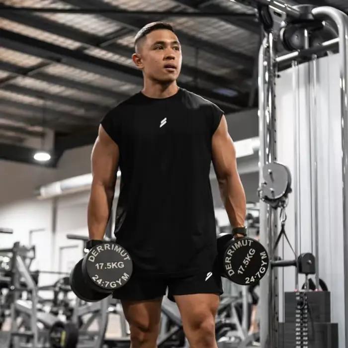 T-shirt sans manches pour hommes, séchage rapide, Fitness, musculation, mode, gilet de basket-ball, maille respirante, débardeur de gymnastique d'été pour hommes