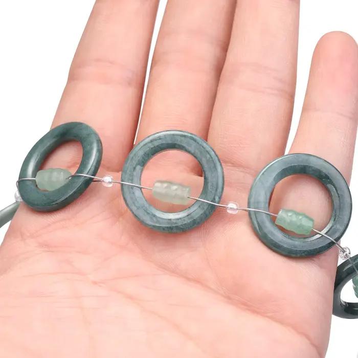 Perles de Jadeite Naturelle Bleu Glace Grande Taille 24mm pour Bracelet DIY, Breloque, Accessoires et Amulettes – Cadeaux pour Femmes et Hommes