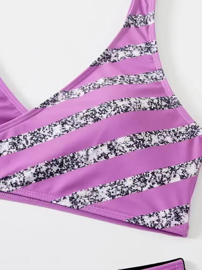 Maillot de bain blanc deux pièces pour femmes