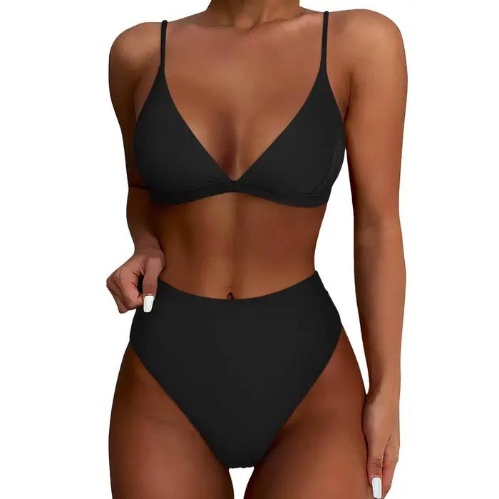 Ensemble bikini taille haute pour femme