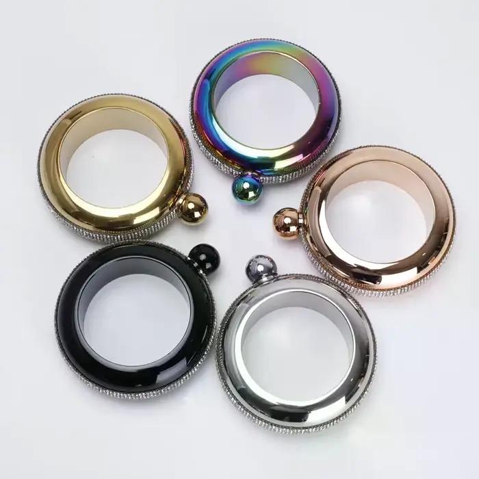 1 pièce, 3.5OZ, Accessoire de boisson pour whisky, vodka, alcool : Bracelet gourde chic et élégant, forme bouteille de vin