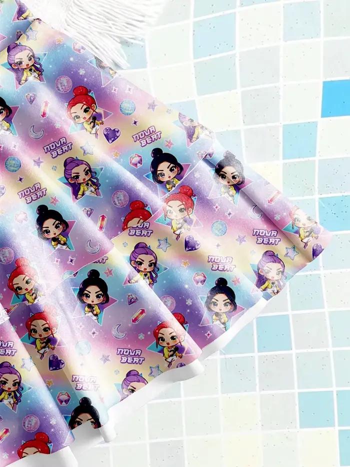 Maillot de bain imprimé dessin animé pour filles