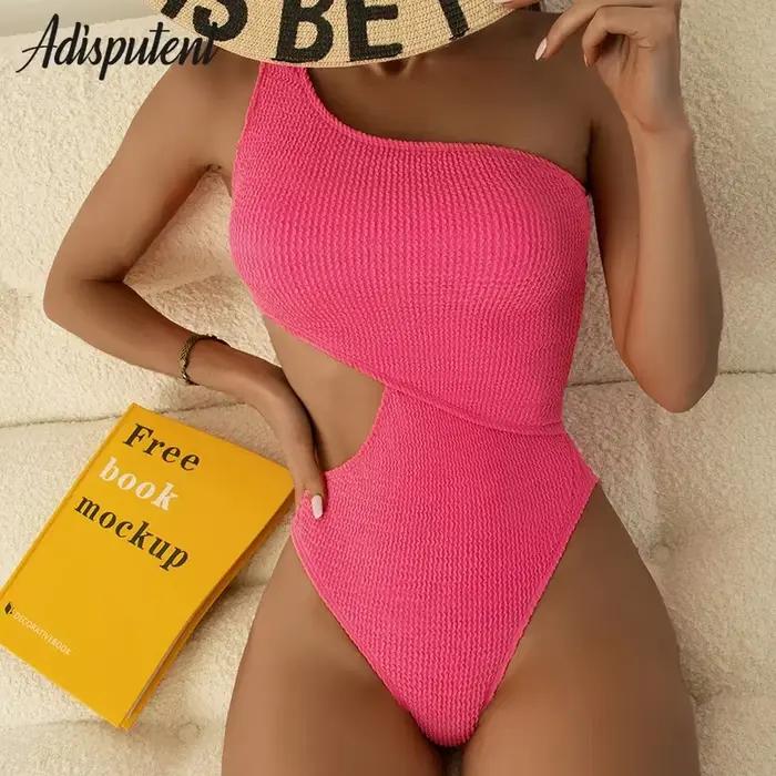 Maillot de bain à une pièce sexy avec détails découpés pour femmes, couleurs unies, nouveau design 2022泳池泳装女性一款泳衣设计性感裁剪细节女式泳装2022新款