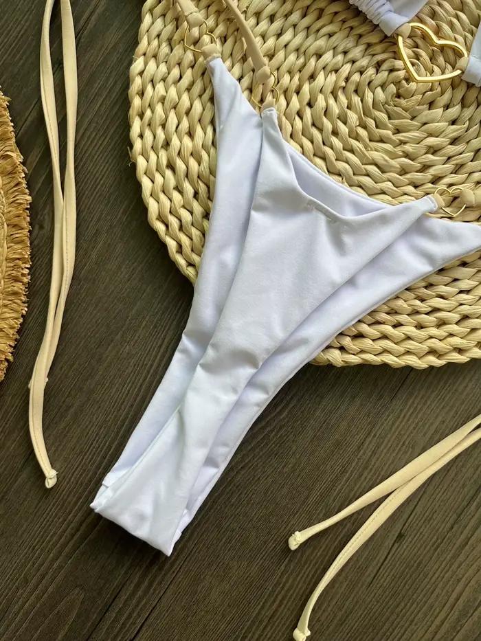 Femmes deux pièces maillot de bain Sexy Bikini blanc maillots