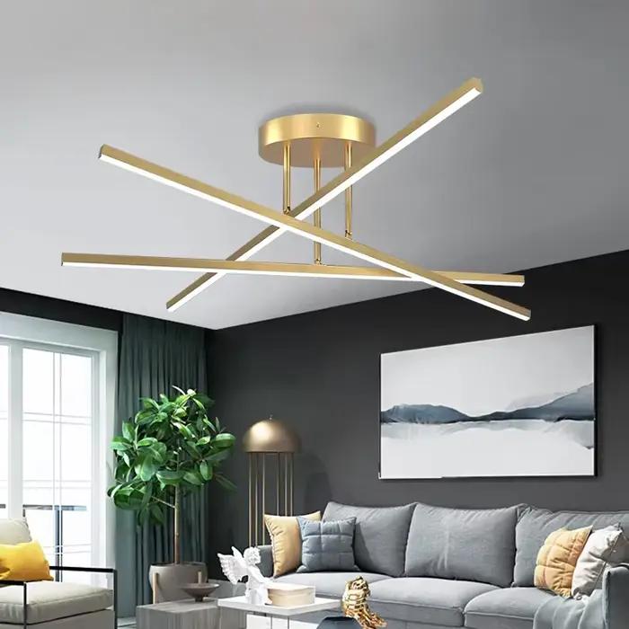 Suspension salon lumière nordique luminaires moderne et Simple or noir aluminium chambre salle à manger lumière principale