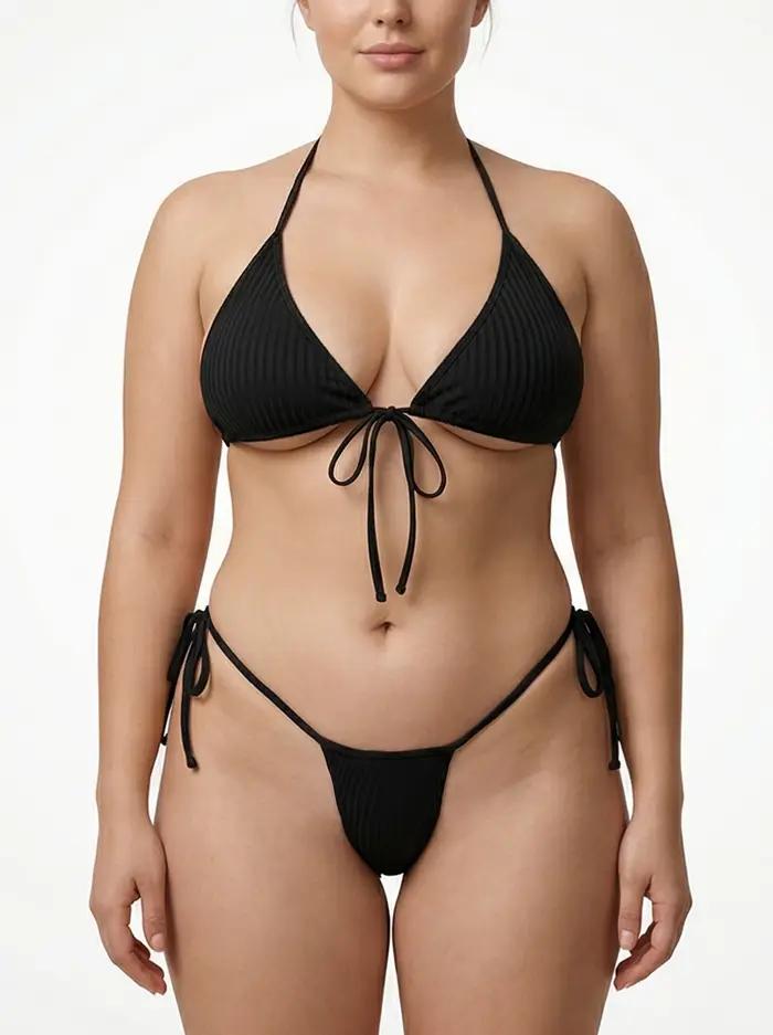 Ensemble bikini dos nu grande taille pour femme