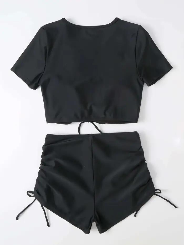 Maillot de bain femme sexy à lacets et nœuds